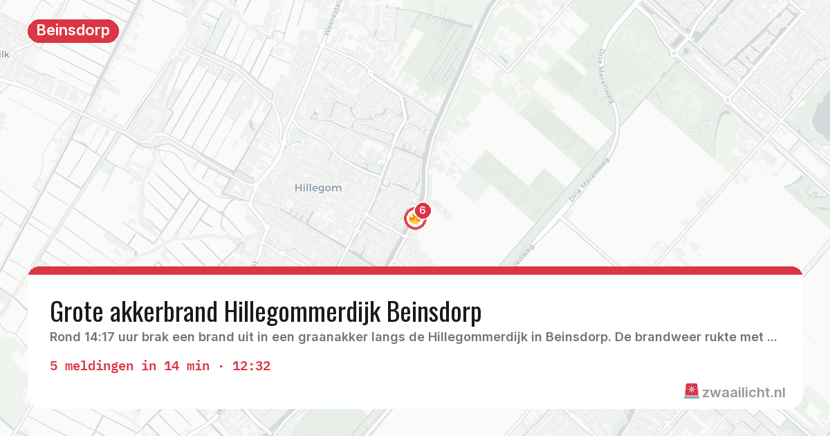 Kaart van de activiteitspiek bij Beinsdorp
