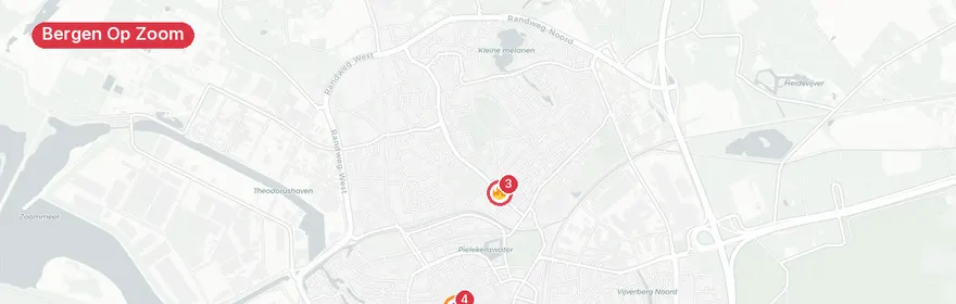 Kaart van Fietser zwaargewond na aanrijding Mozartlaan Bergen op Zoom