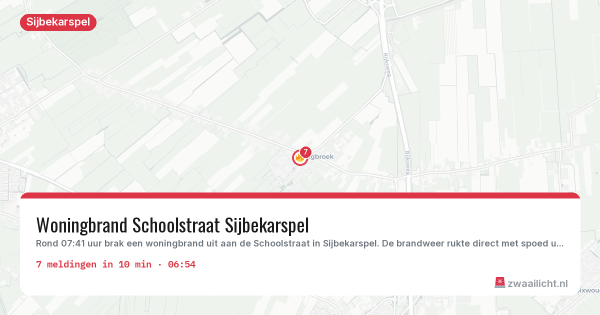 Kaart van de activiteitspiek bij Sijbekarspel