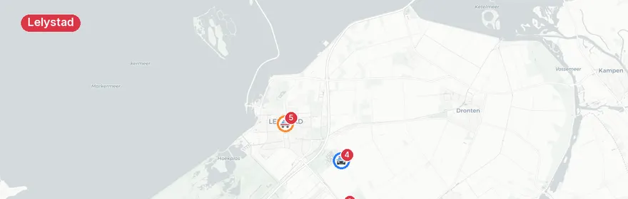 Kaart van Dodelijk ongeval Larserringweg Lelystad