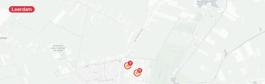 Kaart van Zeer grote brand industriepand Handelstraat Leerdam