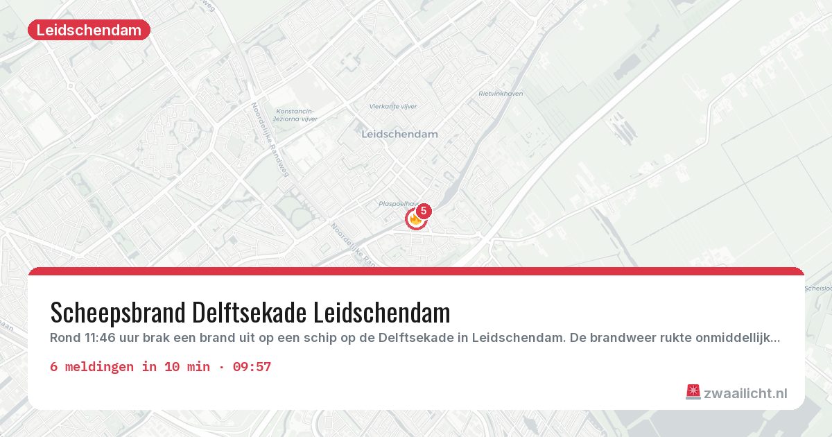 Kaart van de activiteitspiek bij Leidschendam