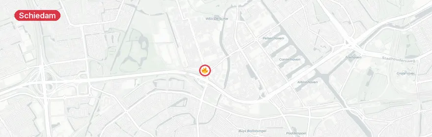 Kaart van Zeer grote brand bloemenwinkel Rotterdamsedijk Schiedam
