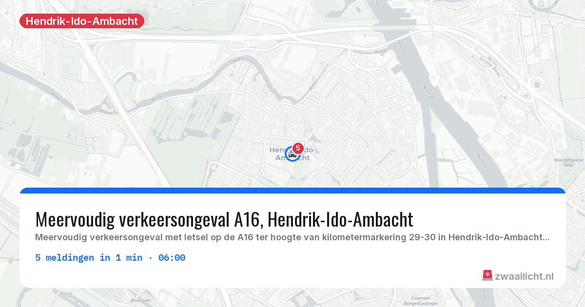 Kaart van de activiteitspiek bij Hendrik-Ido-Ambacht