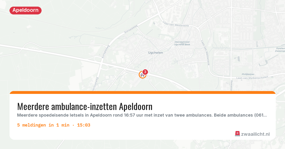 Kaart van de activiteitspiek bij Apeldoorn