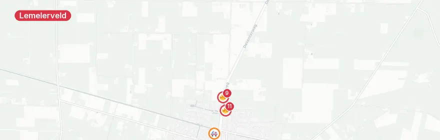 Kaart van Grote stallebrand Vilstersestraat Lemelerveld