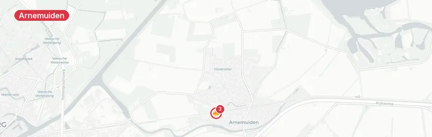 Kaart van Aanrijding met persoon bij station Arnemuiden