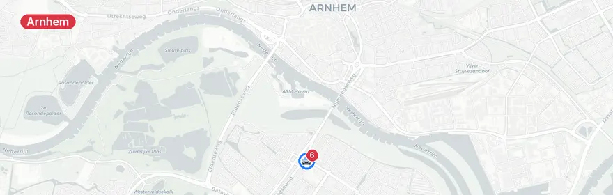 Kaart van Ernstig ongeluk Huissensestraat Arnhem, fatbiker gereanim...