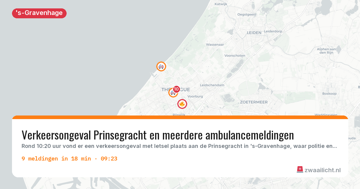 Kaart van de activiteitspiek bij 's-Gravenhage