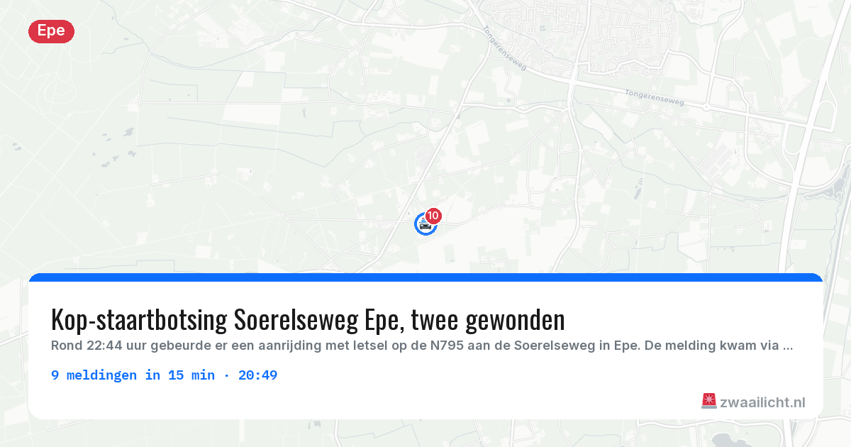 Kaart van de activiteitspiek bij Epe