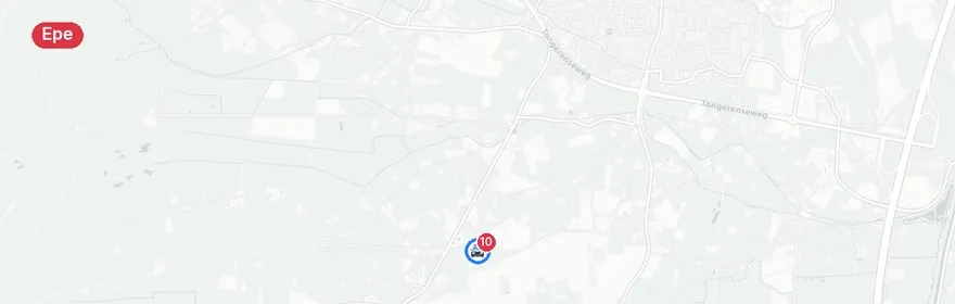 Kaart van Kop-staartbotsing Soerelseweg Epe, twee gewonden