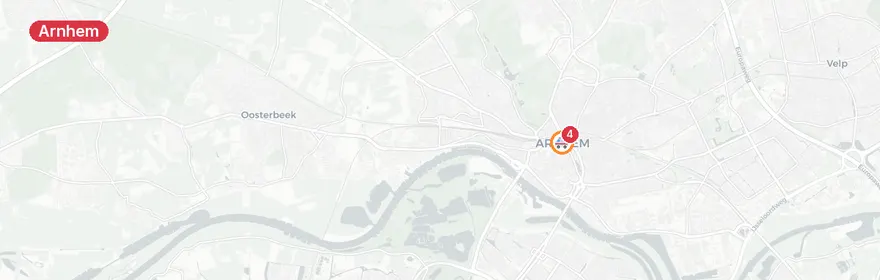 Kaart van Reanimatie Hillegomweg Arnhem, traumahelikopter gealarmeerd