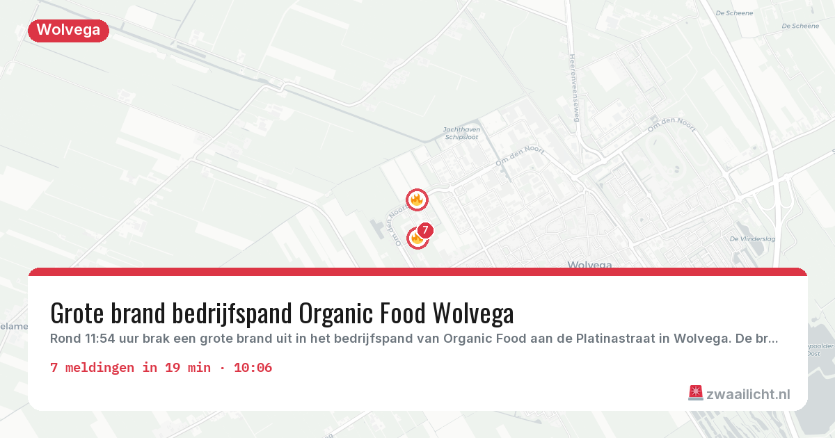 Kaart van de activiteitspiek bij Wolvega