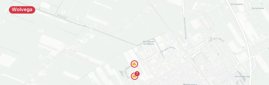 Kaart van Grote brand bedrijfspand Organic Food Wolvega