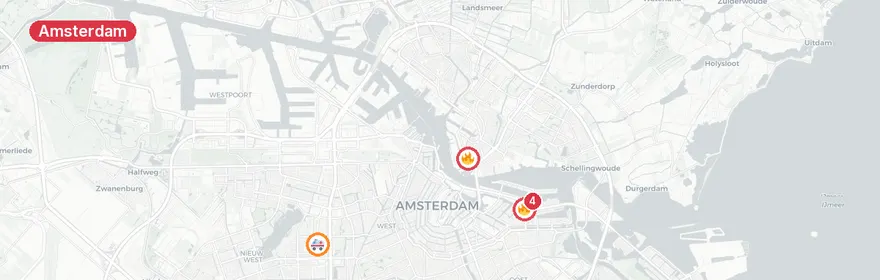 Kaart van Woningbrand Blankenstraat Amsterdam eist leven