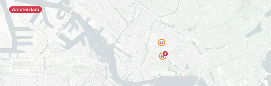 Kaart van Verkeersongeval A10 Amsterdam met letsel