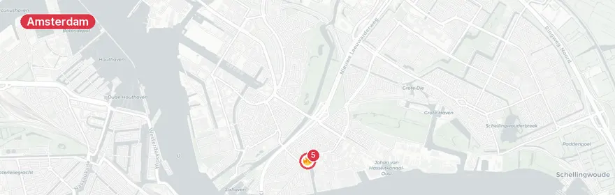 Kaart van Brand in winkel Meeuwenlaan Amsterdam