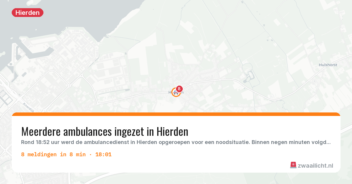 Kaart van de activiteitspiek bij Hierden