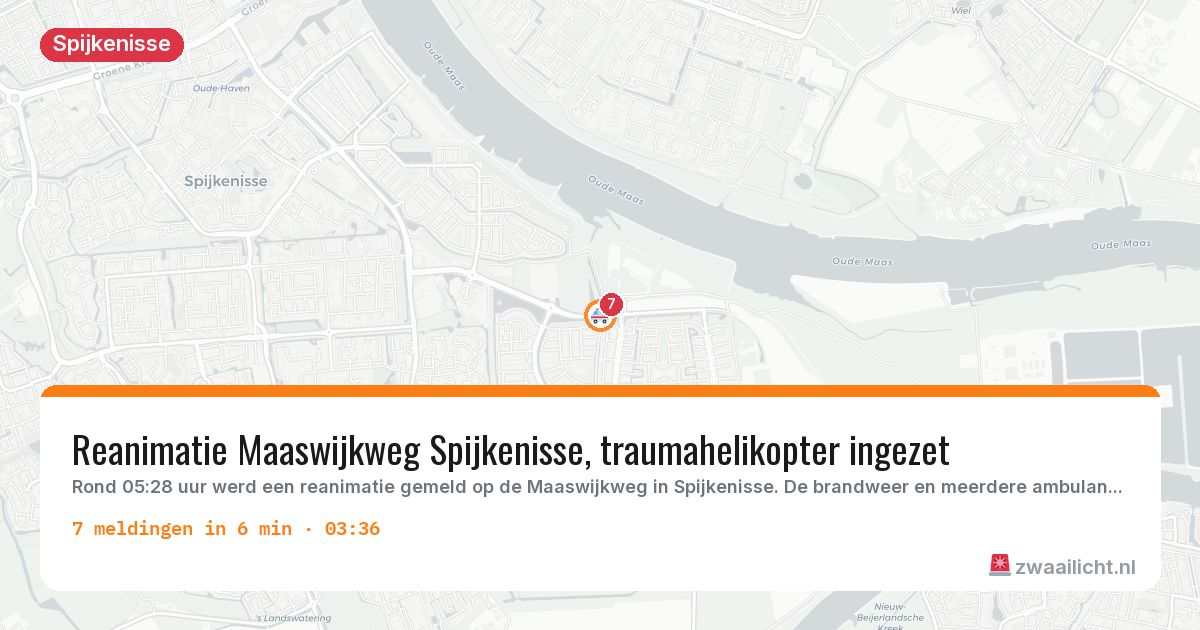 Kaart van de activiteitspiek bij Spijkenisse