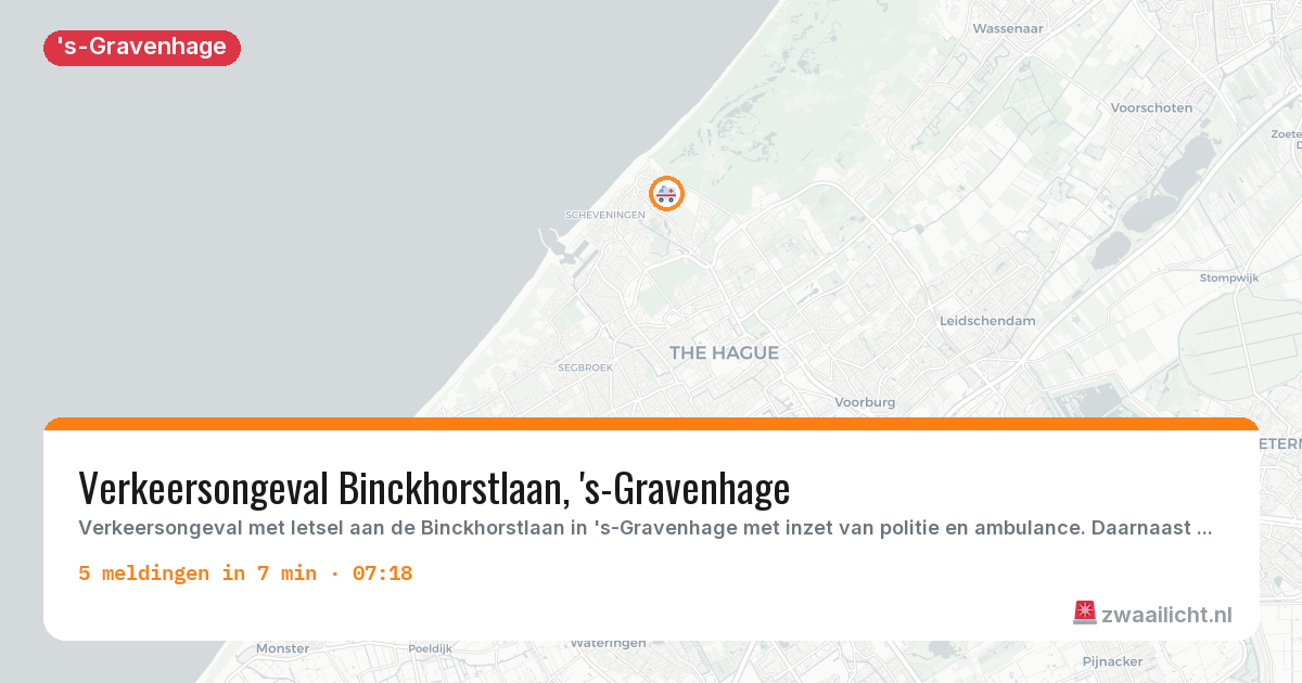 Kaart van de activiteitspiek bij 's-Gravenhage