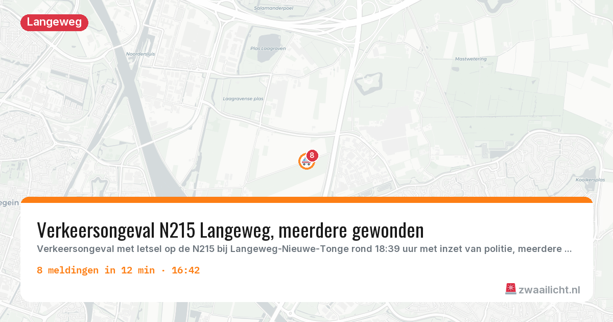 Kaart van de activiteitspiek bij Langeweg