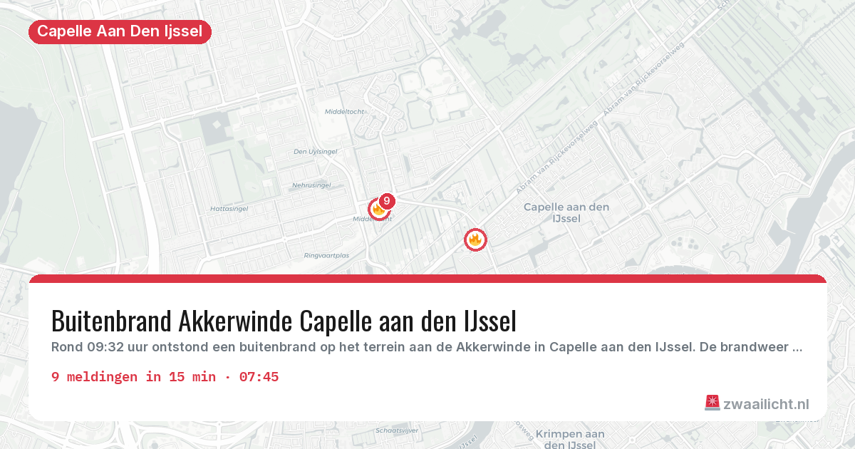 Kaart van de activiteitspiek bij Capelle Aan Den Ijssel