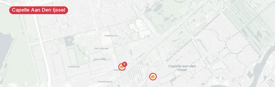 Kaart van Buitenbrand Akkerwinde Capelle aan den IJssel
