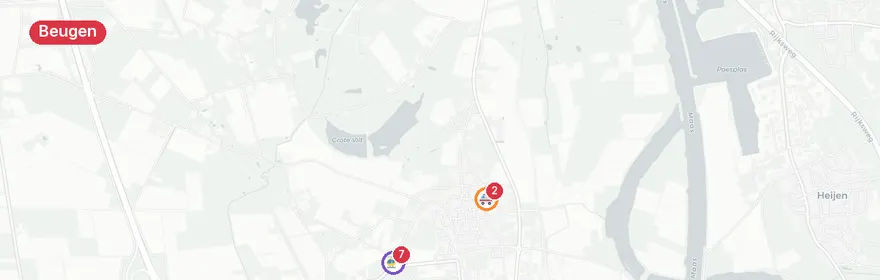Kaart van Traumaheli ingezet voor incident Lange Heggen Beugen