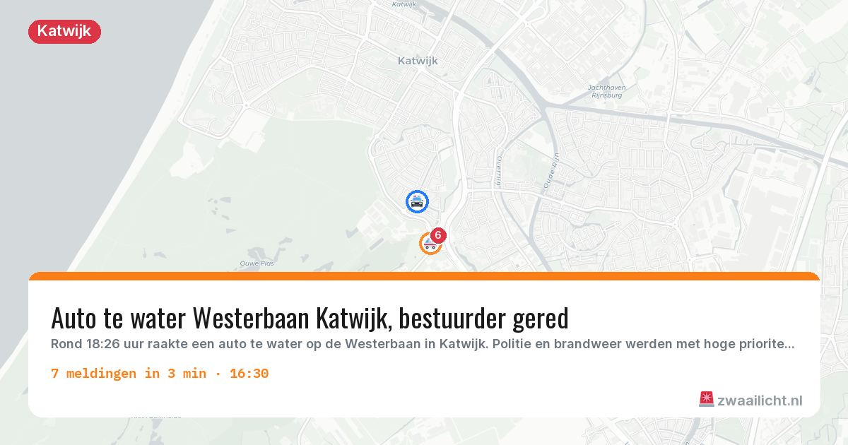 Kaart van de activiteitspiek bij Katwijk