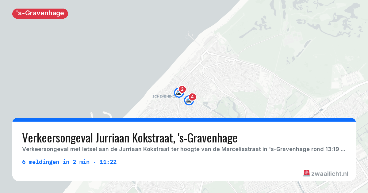Kaart van de activiteitspiek bij 's-Gravenhage