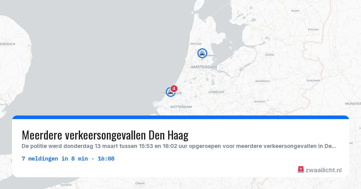 Kaart van de activiteitspiek bij Politie