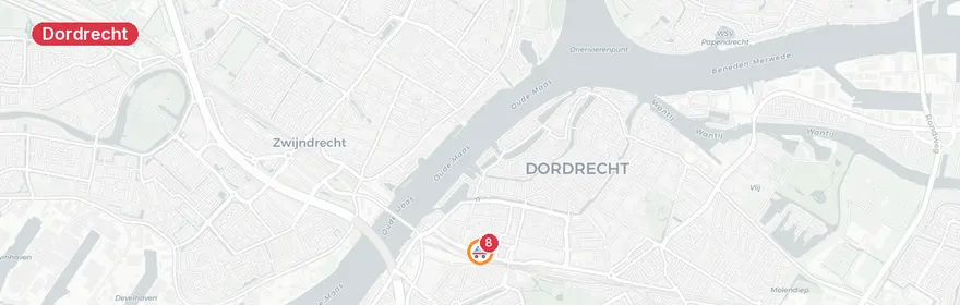 Kaart van Massale ambulance-inzet Koninginnestraat, Dordrecht