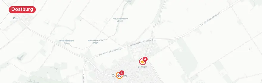 Kaart van Reanimatie Bredestraat Oostburg, MMT ingezet