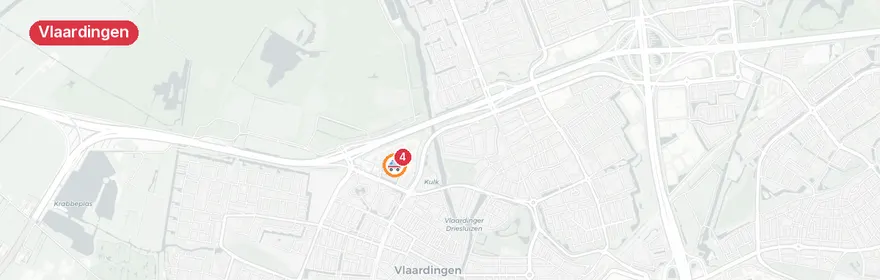 Kaart van Fietser gewond Hoogstad Vlaardingen