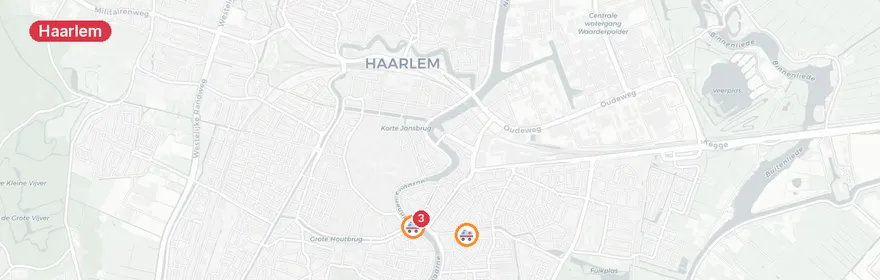 Kaart van Verkeersongeval met letsel Langebrug Haarlem