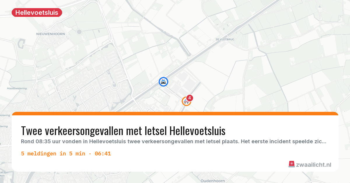 Kaart van de activiteitspiek bij Hellevoetsluis