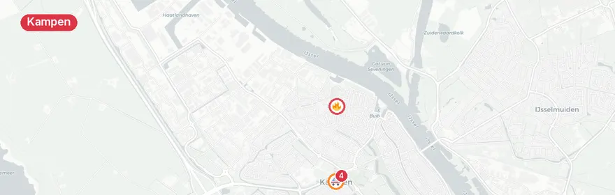 Kaart van Verkeerschaos N307 Kampen door meerdere aanrijdingen