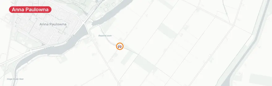 Kaart van Reanimatie Veerweg Anna Paulowna, traumahelikopter ingezet