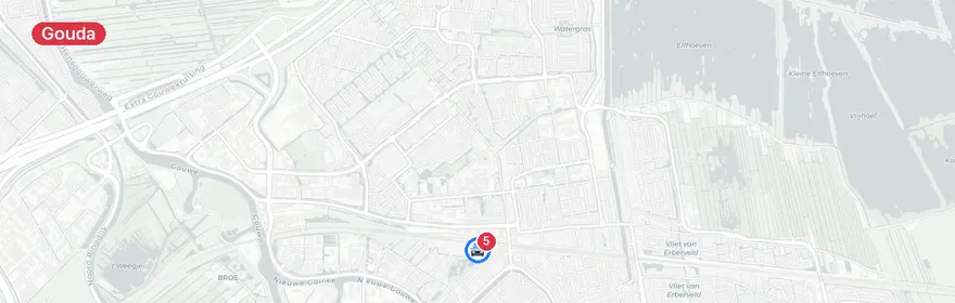 Kaart van Verkeersongeval fietser en scooterrijder Stationsplein Gouda