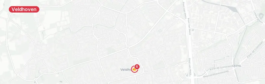 Kaart van Reanimatie Pleintjes Veldhoven, traumahelikopter ingezet