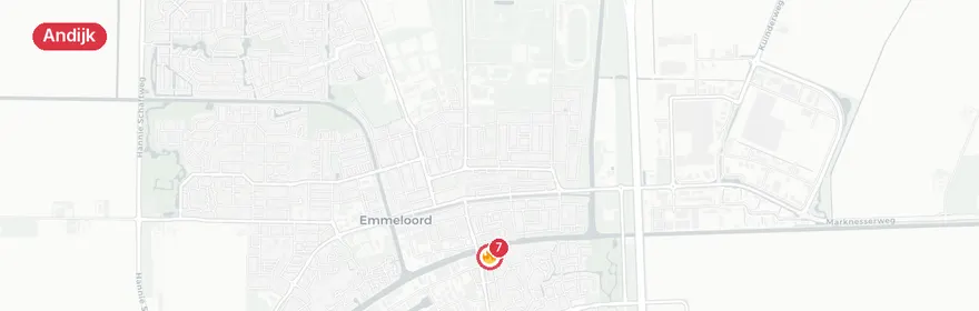Kaart van Grote schuurbrand Krimperland Andijk