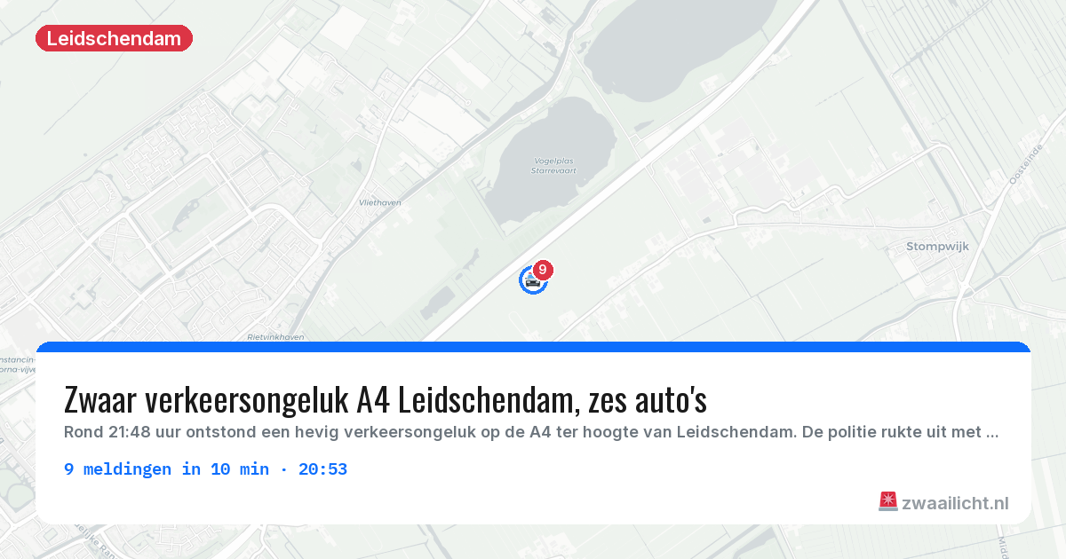 Kaart van de activiteitspiek bij Leidschendam