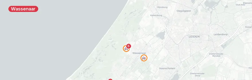 Kaart van Incident Duinrell Tikibad, Wassenaar