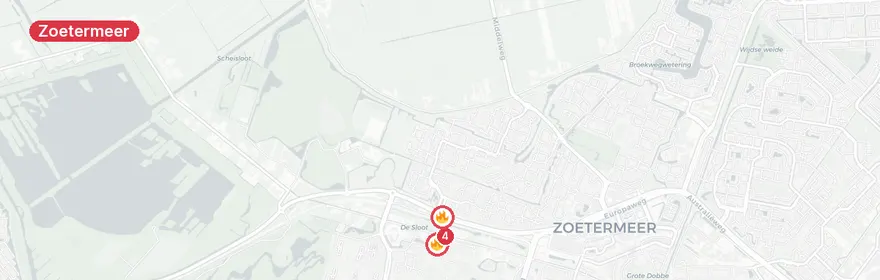 Kaart van Elektrische auto in brand Voorweg Zoetermeer