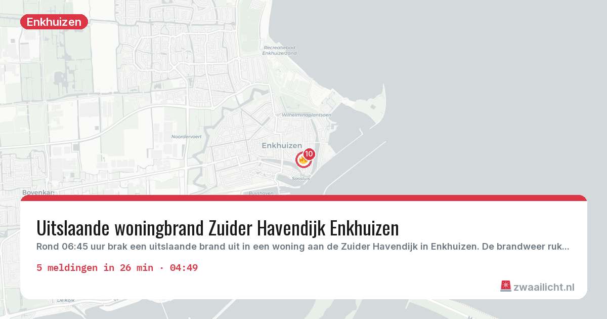 Kaart van de activiteitspiek bij Enkhuizen
