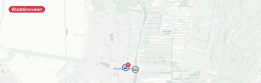 Kaart van Auto te water Zwarteweg Waddinxveen