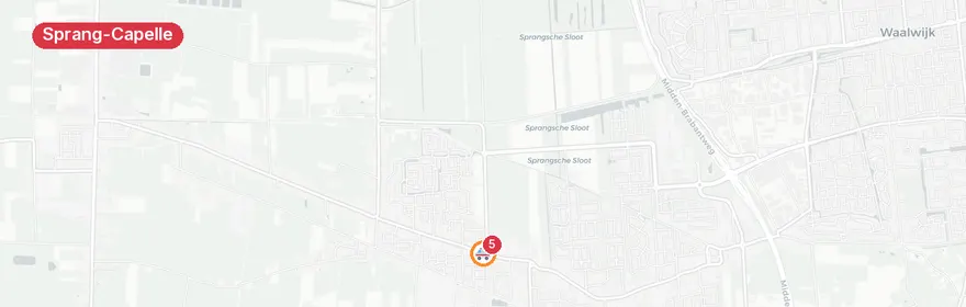 Kaart van Spoedeisende situatie Labbegat, Sprang-Capelle