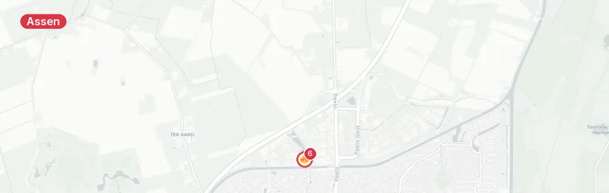 Kaart van Grote brand autobedrijf Amerikaweg Assen