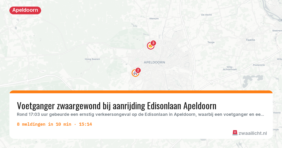 Kaart van de activiteitspiek bij Apeldoorn