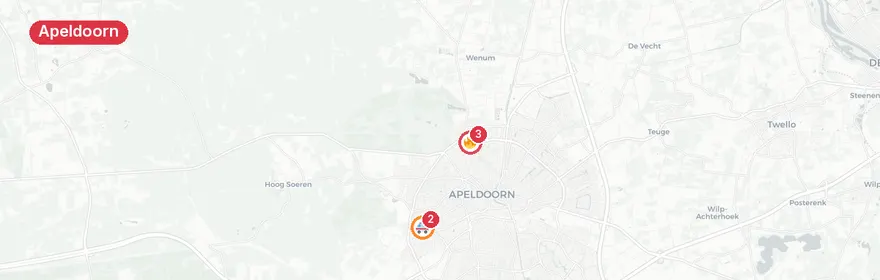 Kaart van Voetganger zwaargewond bij aanrijding Edisonlaan Apeldoorn